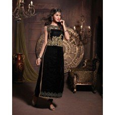 Black MASKEEN BY MAISHA DETAILED EMBROIDERED WINTER WEAR DESIGNER SUIT MK-1909